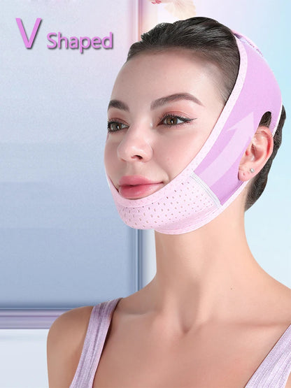 Double Chin Remover Facial Lifting Slimming Bandage V Line Shaped Cheek Face Lift Up Belt Strap Jaw Face Tightening Massagers