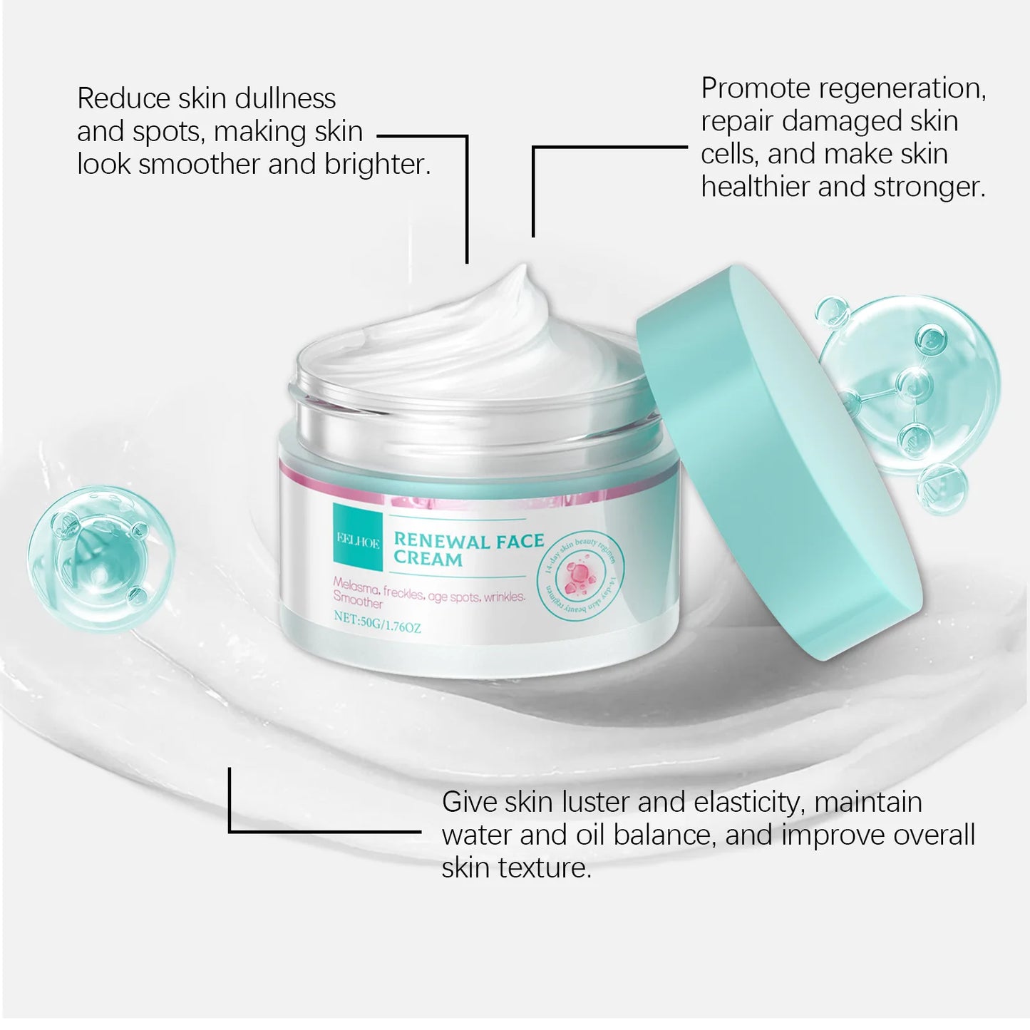 EELHOE Collagen Firming Facial Cream Rejuvenation Vitamin E for Skin Renewal Deep Nourish Smooth Skin Firming Tightening Cream