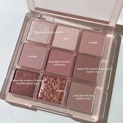 1PC Glitter Powder Earth Color Lasting Monochrome Eyeshadow Palette Eye Makeup Eye Shadow Pearl Non-smudging Delicate Smooth﻿