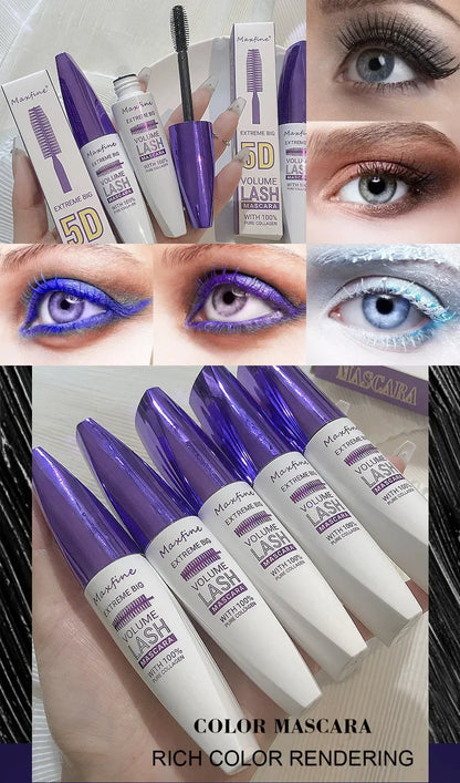5d Three-dimensional Mascara Purple Blue White Multi-color Mascara Base Long-lasting Non-smudge Long-lasting Curling Shaping Mas