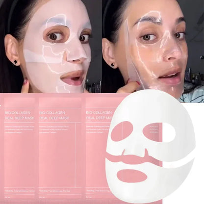 Bio-Collagen Face Mask Shrink Pore Deep Moisturizing Overnight Mask Anti-Wrinkle Hydrating Refreshing Brightening Face Skin Care