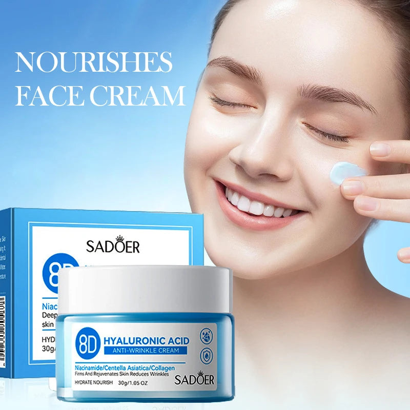 Hyaluronic Acid Face Cream Deeply Moisturizing Nourish Rejuvenates Skin Care Brighten Tender Hydrating Facial Collagen Cream