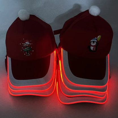 Trendy Light Up Glowing Baseball Hat LED Luminous Hip Hop Rap Cap DJ Dance NightClub Bar Party Props Neon Hiphop Hat Supplies