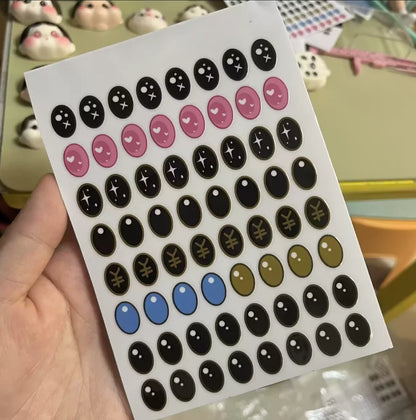 17cm Labubu Color Metal Bracelet Labubu Exquisite Eye Makeup Stickers Eyelash Stickers Vinyl Doll Diy Accessories