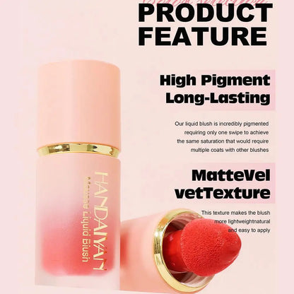 3 In 1 Liquid Blush Matte Glitter Face Liquid Blusher Smooth Cheek Eye Mousse Blush Highlighter Stick Rouge Waterproof Contour