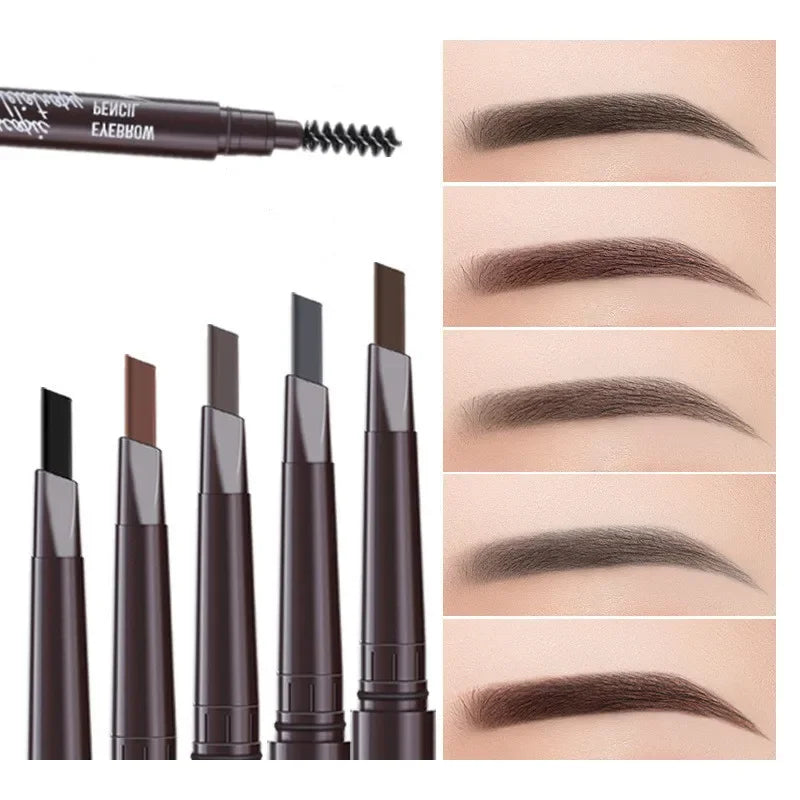 5 Colors Eyebrow Cosmetics Pencil Waterproof Double-headed Eyebrow Tattoo Natural Long Lasting Makeup Paint Eyebrow Pencil