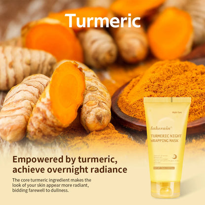 Lakerain Turmeric Collagen Peel-off Mask Gentle Hydrating Night Mask Deeply nourishes Firms Skin And Reduces Wrinkles Face Mask