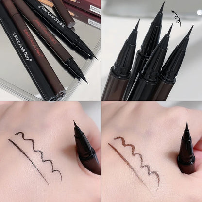 Waterproof Quick Dry Liquid Eyeliner Pen Ultra-fine Matte Black Brown Lasting Lying Silkworm Eyeliner Pencil Eyes Makeup Tool