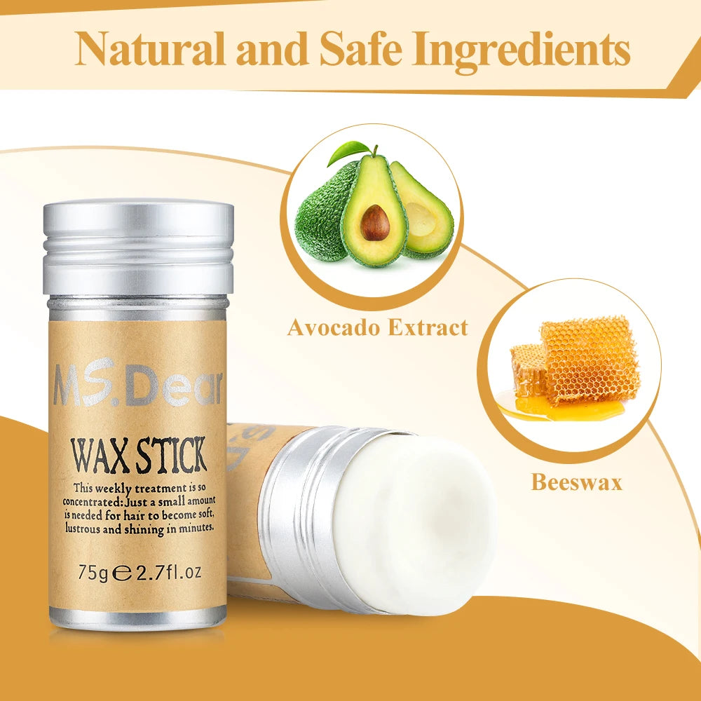 Avocado Hair Wax for Women Man Finish Cream Non-Greasy Style Hair Oil Pomade Stick Wax Stick for Wig Edge Control