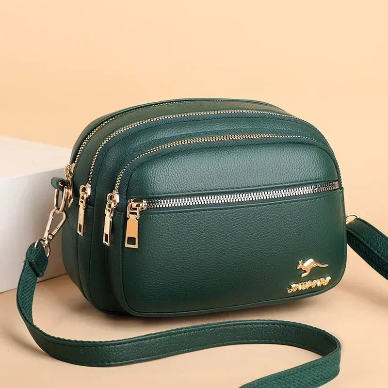 Luxury Ladies Handbag Sac High Quality Soft Leather Purse Fashion Women Shoulder Messenger Bag Multi-pocket Wear-resistant Bag