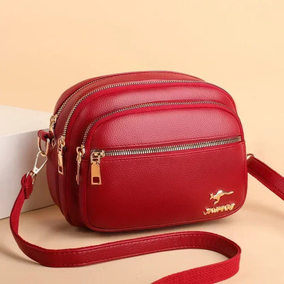 Luxury Ladies Handbag Sac High Quality Soft Leather Purse Fashion Women Shoulder Messenger Bag Multi-pocket Wear-resistant Bag