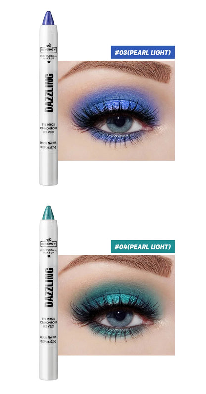 12 Colors Pearlescent Eyeshadow Pencil Waterproof Long Lasting Glitter Shimmer Eye Shadow Pen Eyeliner Stick Eyes Makeup Tools