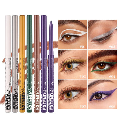 2 in 1 Eye Liner Eye Shadow Pencil Waterproof Lasting 12 Colors Rotating Black Matte Eyeliner Glue Pen Makeup for Eyes Cosmetics