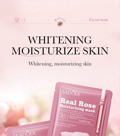 10pcs SADOER Fruit Floral Fragrance Face Mask Moisturizing Firming Hydrating Chamomile Blueberry Facial Masks For Face Skin Care