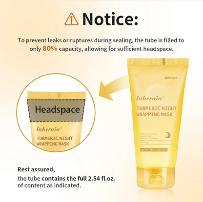Lakerain Turmeric Collagen Peel-off Mask Gentle Hydrating Night Mask Deeply nourishes Firms Skin And Reduces Wrinkles Face Mask