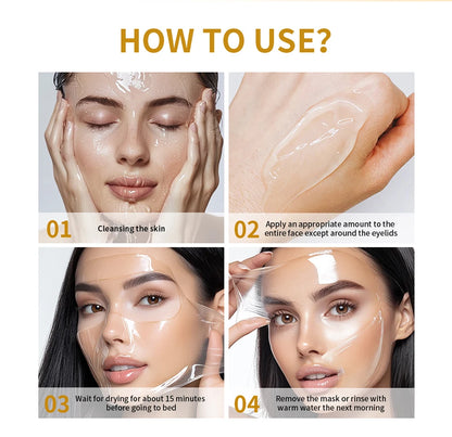 Lakerain Turmeric Collagen Peel-off Mask Gentle Hydrating Night Mask Deeply nourishes Firms Skin And Reduces Wrinkles Face Mask