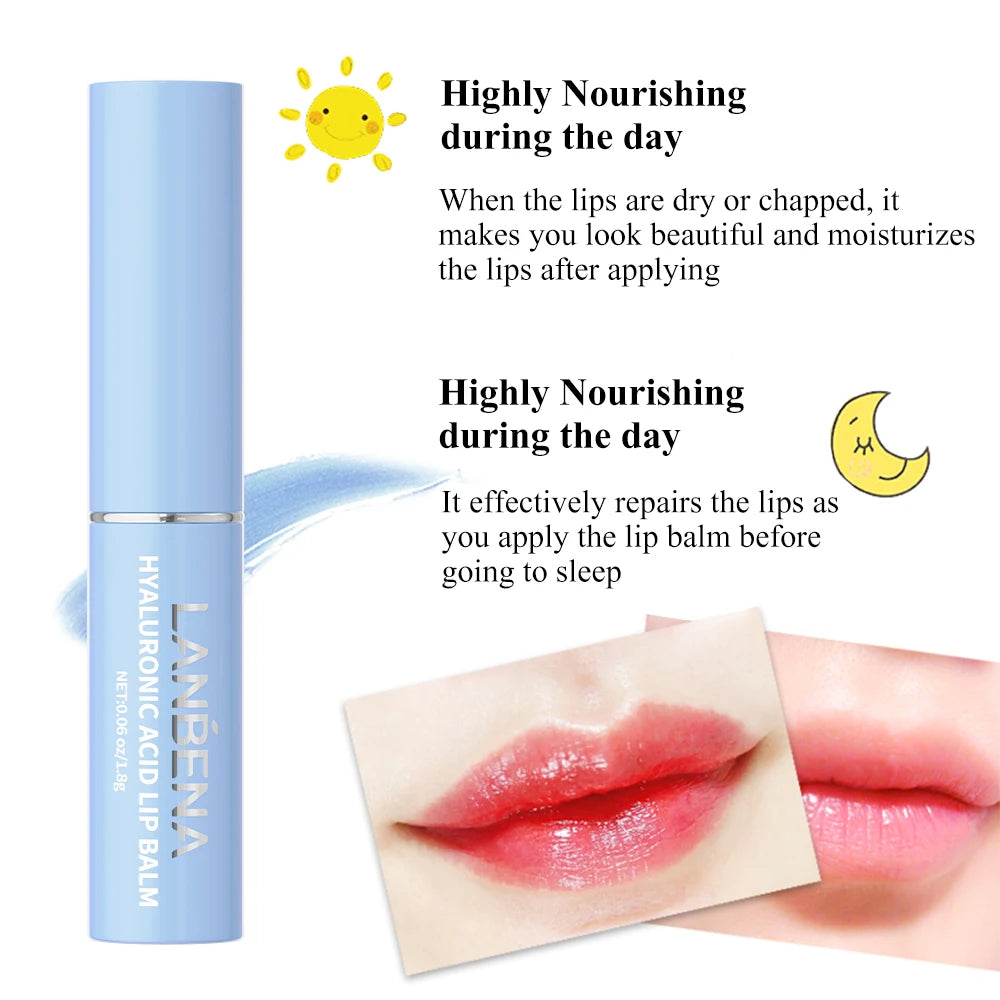 LANBENA  Hyaluronic Acid Long-lasting Nourishing Lip Balm Lip Plumper Relieve Dryness Reduce Fine Lines Moisturizing Lip Care