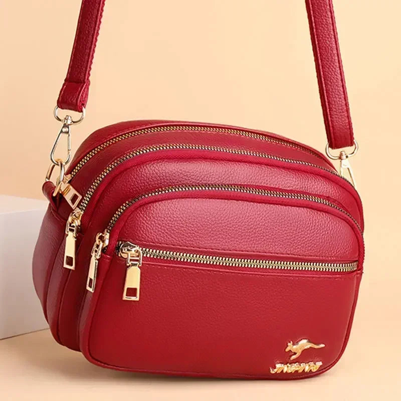 Luxury Ladies Handbag Sac High Quality Soft Leather Purse Fashion Women Shoulder Messenger Bag Multi-pocket Wear-resistant Bag