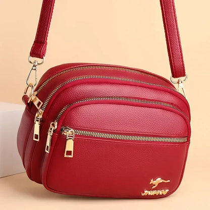 Luxury Ladies Handbag Sac High Quality Soft Leather Purse Fashion Women Shoulder Messenger Bag Multi-pocket Wear-resistant Bag
