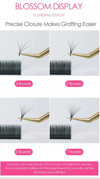 1PC Eyelash Tweezer For False Eyelash Extension Lash Fan Eyebrows Nail Art Clip Cilia Gold Stainless Steel Tweezers Makeup Tools