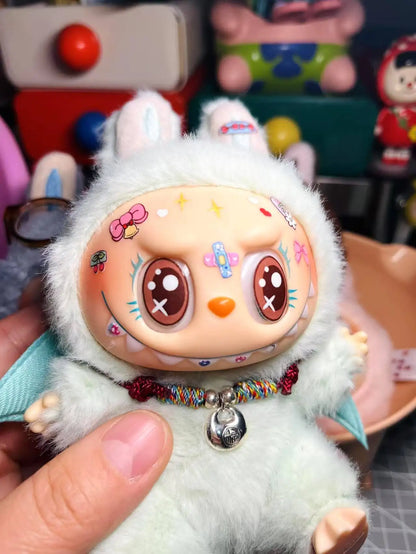 17cm Labubu Color Metal Bracelet Labubu Exquisite Eye Makeup Stickers Eyelash Stickers Vinyl Doll Diy Accessories