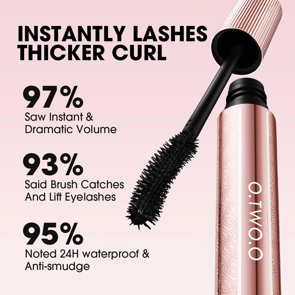 O.TWO.O 4D Mascara Waterproof Extra Volume Long -lasting Hyper-Curl Lengthening Eyelash Non-smudging Eyelashes Black Mascara
