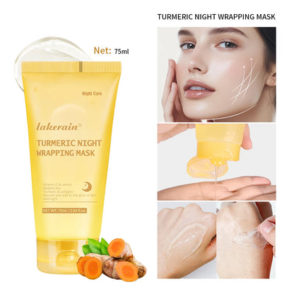 Lakerain Turmeric Collagen Peel-off Mask Gentle Hydrating Night Mask Deeply nourishes Firms Skin And Reduces Wrinkles Face Mask