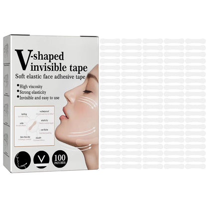 100Pcs Face Lift Invisible Tapes for Face V Line Eyes Lifting Wrinkle Remover Tighten Chin Tape V-Shaped Facial Skin Care Tool