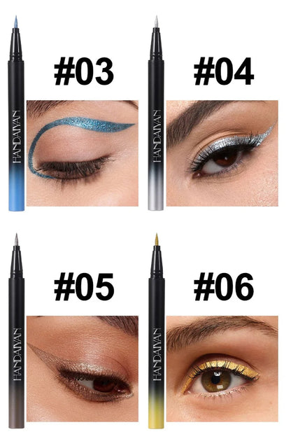 Glitter Liquid Eyeliner Pencil Waterproof Purple Pink Blue Eye Liner Pen Long Lasting Quickily Drying Eyes Makeup Cosmetics