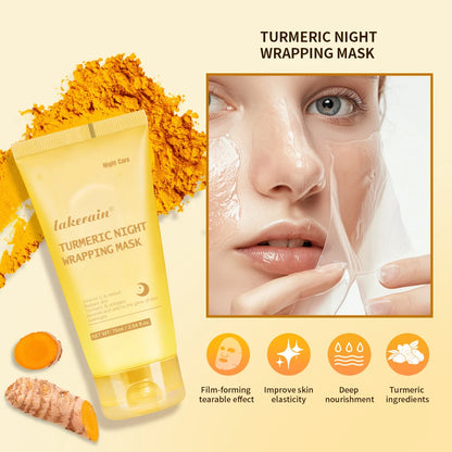 Lakerain Turmeric Collagen Peel-off Mask Gentle Hydrating Night Mask Deeply nourishes Firms Skin And Reduces Wrinkles Face Mask