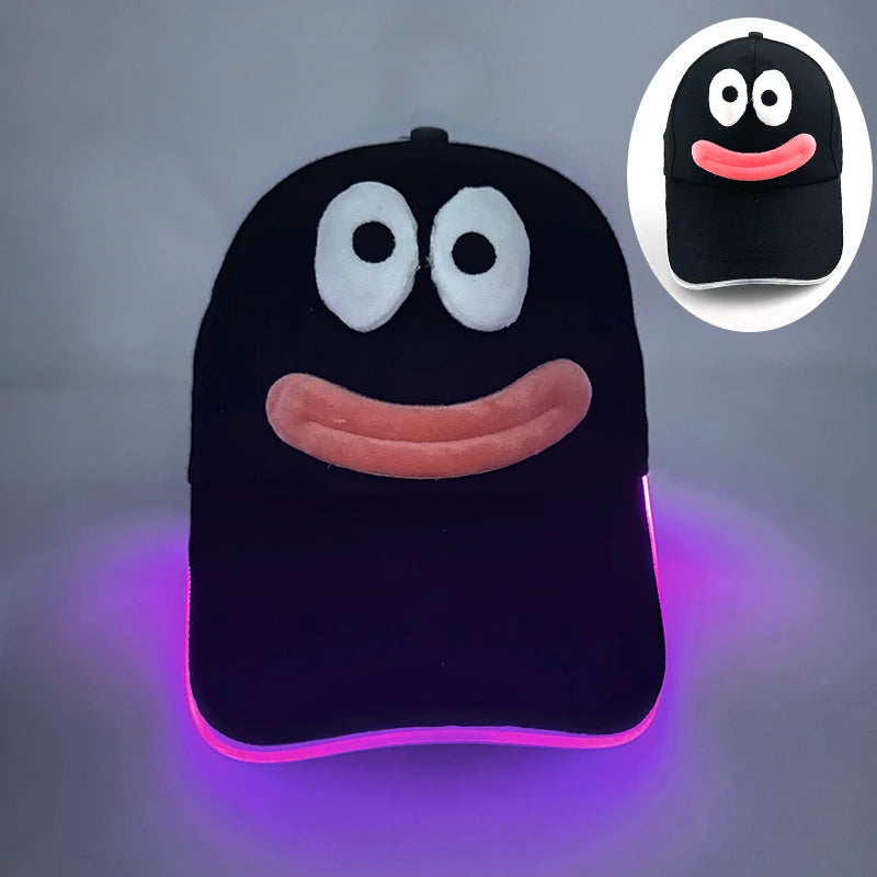 Trendy Light Up Glowing Baseball Hat LED Luminous Hip Hop Rap Cap DJ Dance NightClub Bar Party Props Neon Hiphop Hat Supplies