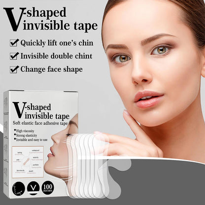 100Pcs Face Lift Invisible Tapes for Face V Line Eyes Lifting Wrinkle Remover Tighten Chin Tape V-Shaped Facial Skin Care Tool