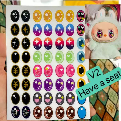 17cm Labubu Color Metal Bracelet Labubu Exquisite Eye Makeup Stickers Eyelash Stickers Vinyl Doll Diy Accessories
