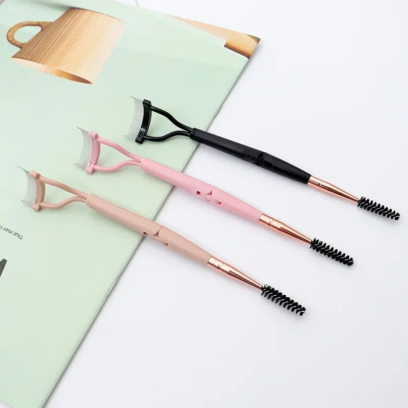 Eyelashs Brush Comb 1pc Eyelash Separator Metal Teeth Foldable Eye lash Curler Beauty Makeup Stainless Mascara Curl Make up Tool