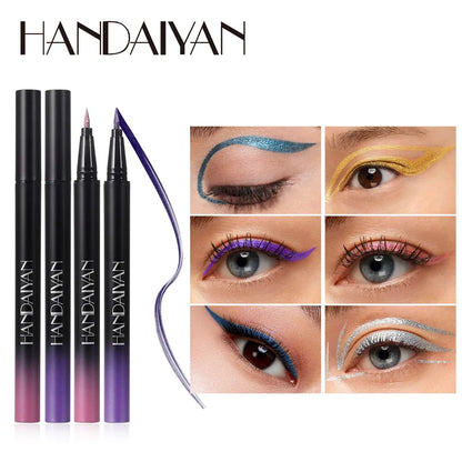 Glitter Liquid Eyeliner Pencil Waterproof Purple Pink Blue Eye Liner Pen Long Lasting Quickily Drying Eyes Makeup Cosmetics