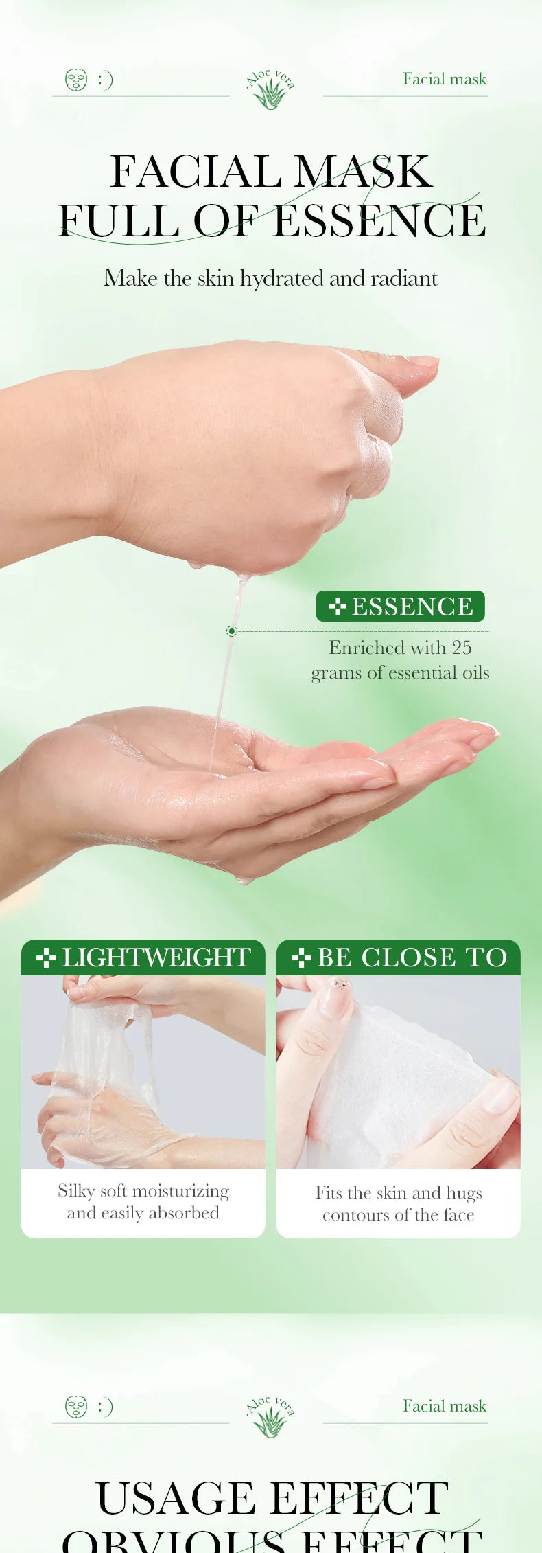 10pcs SADOER Fruit Floral Fragrance Face Mask Moisturizing Firming Hydrating Chamomile Blueberry Facial Masks For Face Skin Care