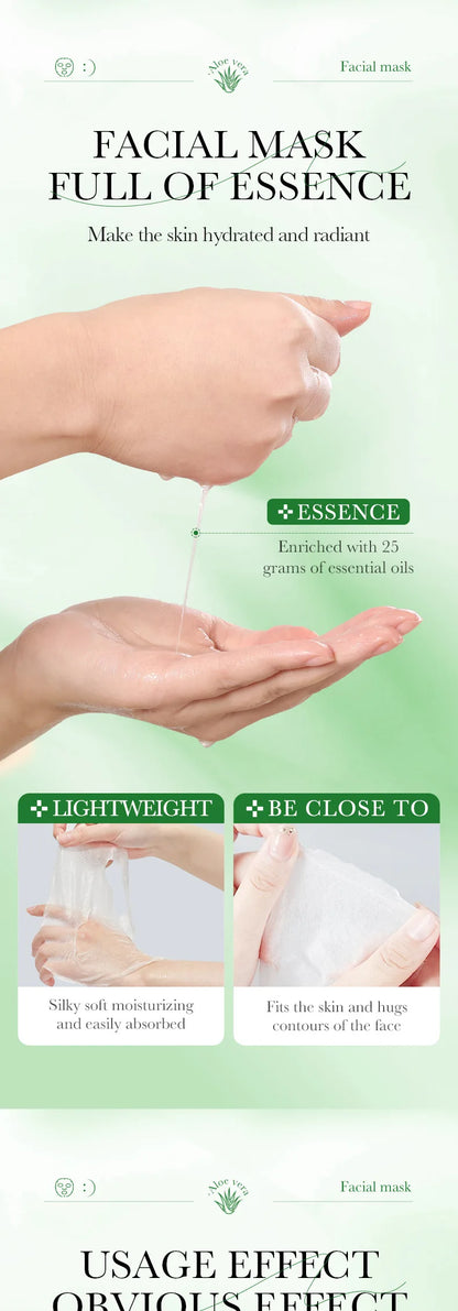 10pcs SADOER Fruit Floral Fragrance Face Mask Moisturizing Firming Hydrating Chamomile Blueberry Facial Masks For Face Skin Care