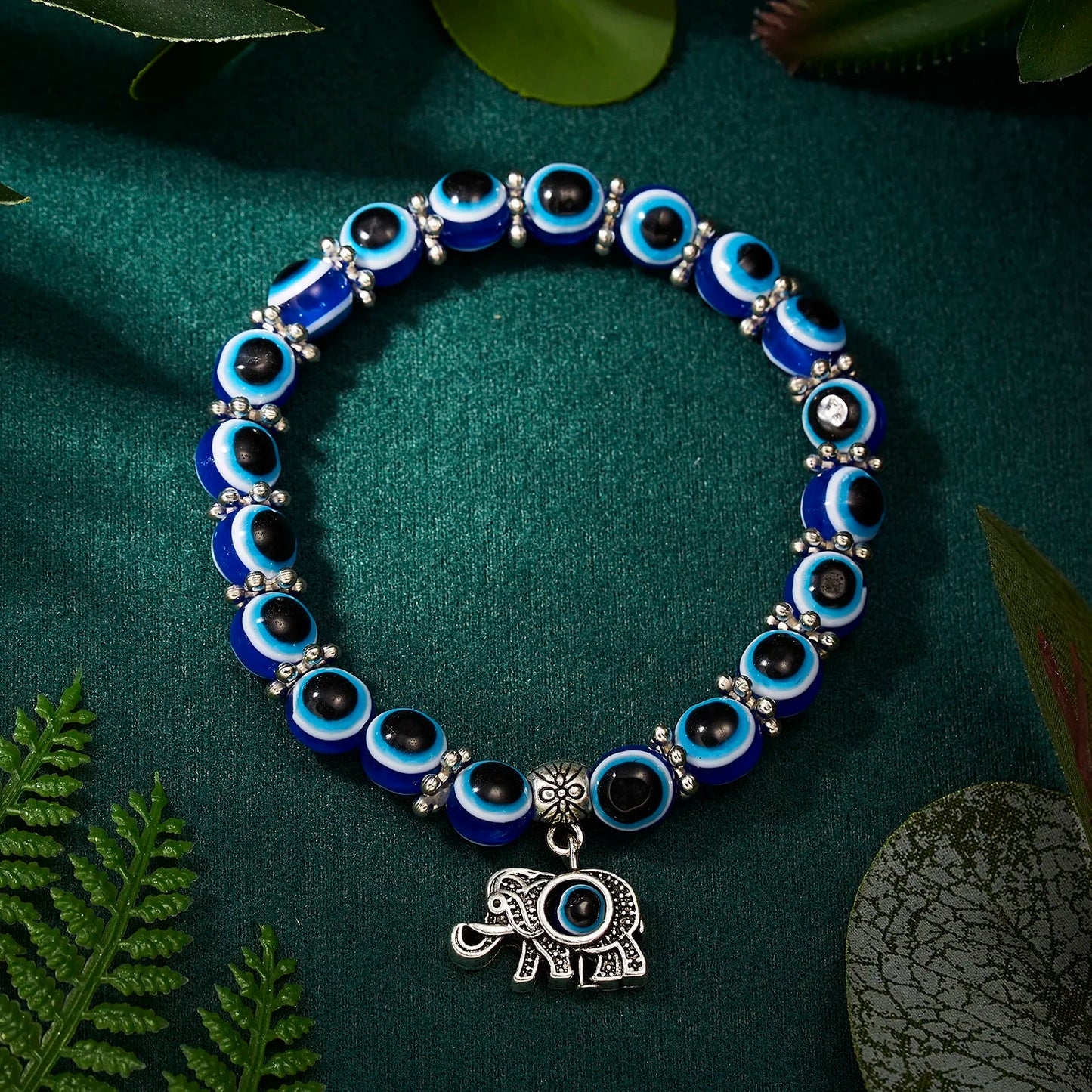 Classic Turkish Lucky Evil Eye Bracelets for Men Women Blue Evil Eye Palm Butterfly Pendant Beads Bangles Handmade Charm Jewelry