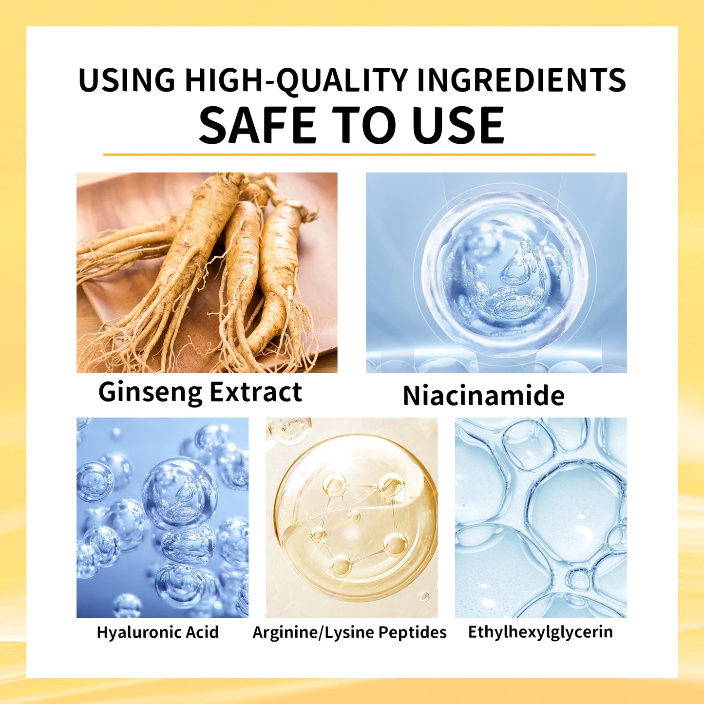 Ginseng Essence Anti Wrinkle Lifting Firming Fade Fine Lines Moisturizing Lightening Hyaluronic Acid Niacinamide Facial Serum