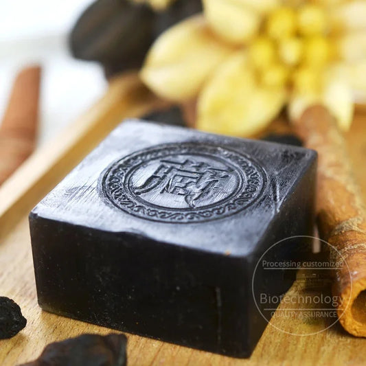 Tibetan Ancient Formula Black Soap Face Clean Chinese Herbal Soap with Cordyceps Sinensis