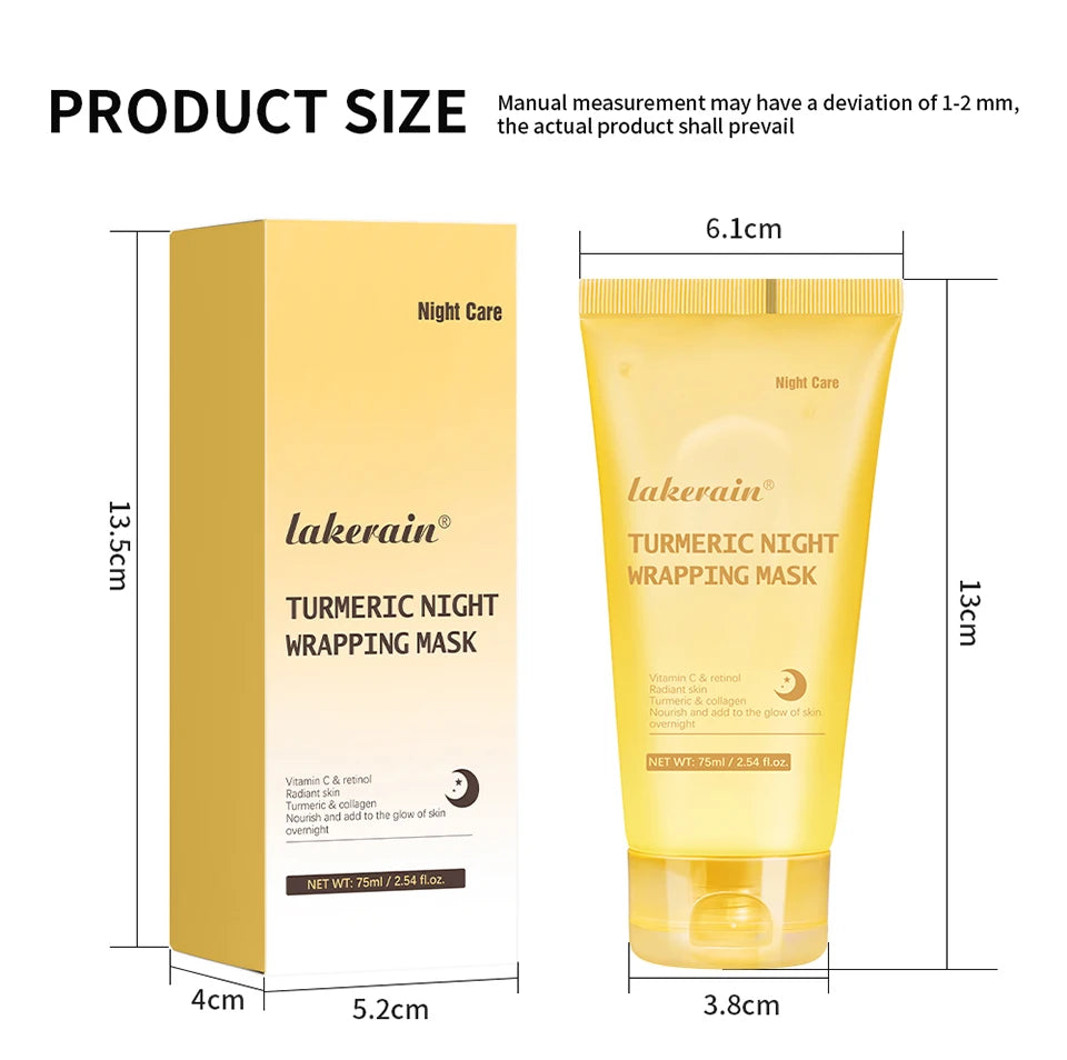 Lakerain Turmeric Collagen Peel-off Mask Gentle Hydrating Night Mask Deeply nourishes Firms Skin And Reduces Wrinkles Face Mask