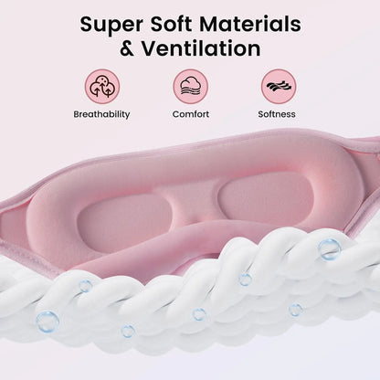 Eye Mask for Sleeping 3D Contoured 100% Light Blocking Zero Eye Pressure Night Blindfold Soft Senseless Sponge Eye Cover