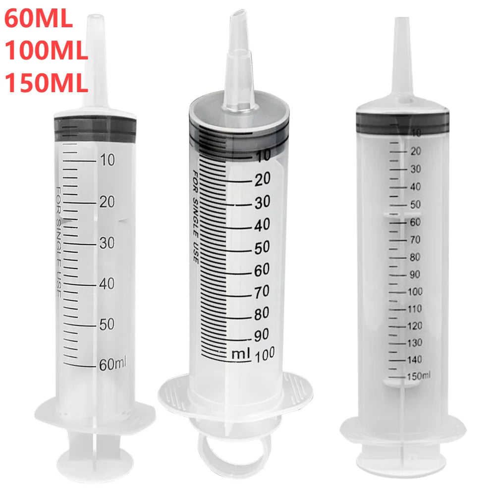 60ml/100ml/150ml Reusable Big Large Hydroponics Plastic Nutrient Sterile Health Measuring Syringe Tools Cat Feeding Accessories
