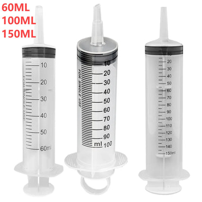 60ml/100ml/150ml Reusable Big Large Hydroponics Plastic Nutrient Sterile Health Measuring Syringe Tools Cat Feeding Accessories