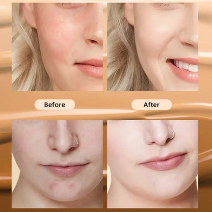 Liquid Foundation Cream for Face High Coverage Makeup Base Cream Oily Skin Type Lasting Waterproof Concealer Makeup Foundation