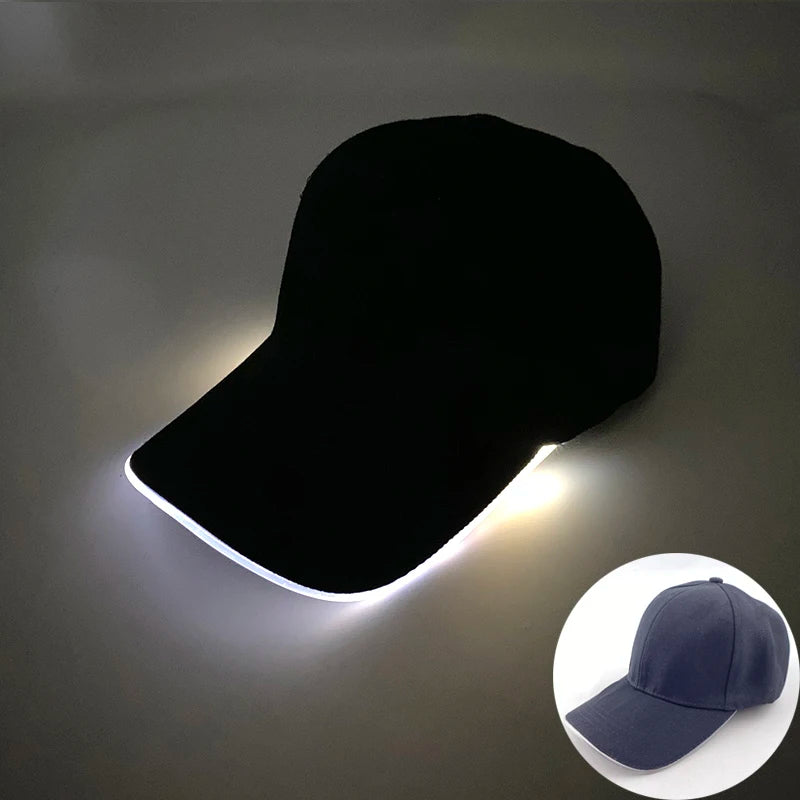 Trendy Light Up Glowing Baseball Hat LED Luminous Hip Hop Rap Cap DJ Dance NightClub Bar Party Props Neon Hiphop Hat Supplies