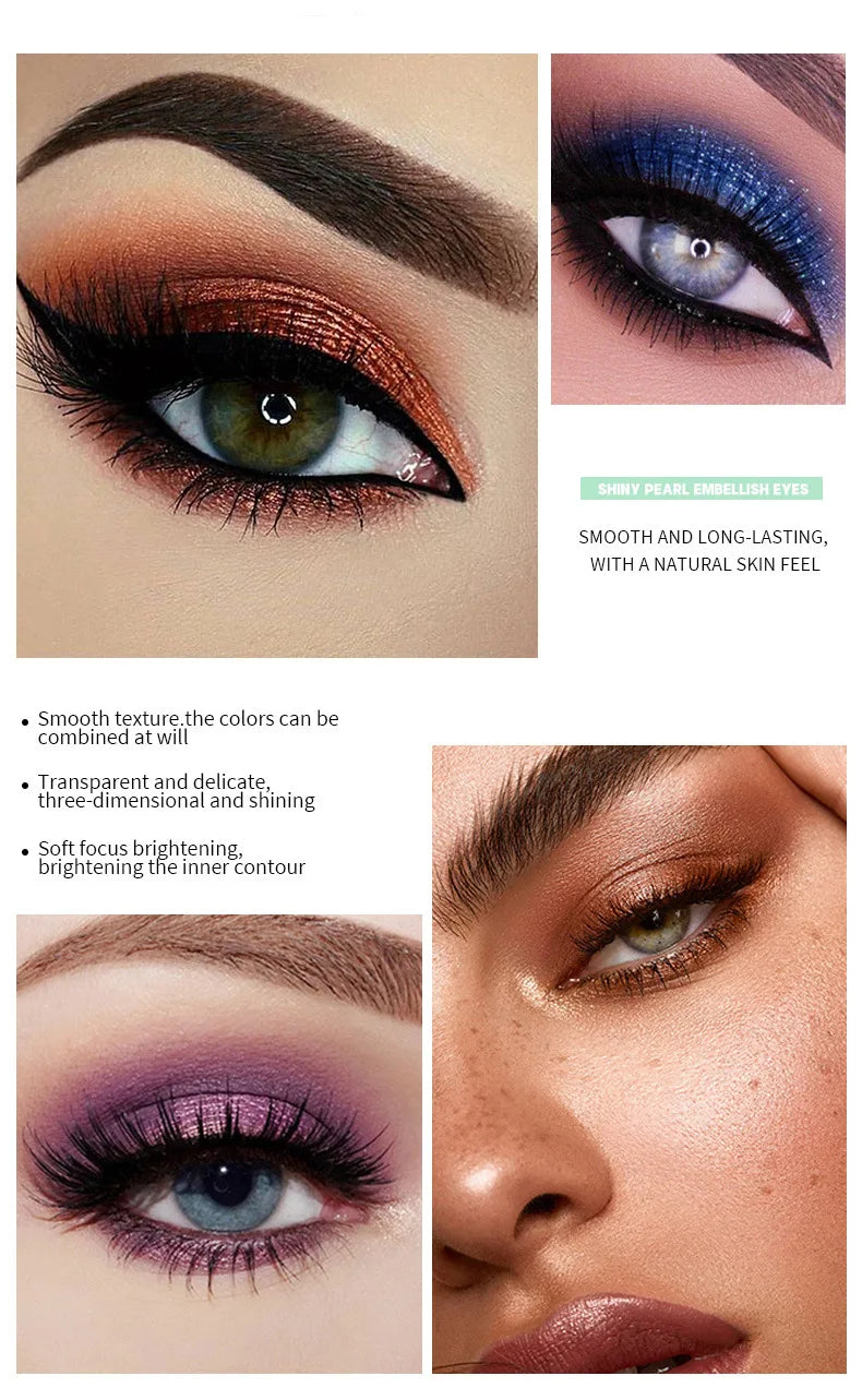 12 Colors Pearlescent Eyeshadow Pencil Waterproof Long Lasting Glitter Shimmer Eye Shadow Pen Eyeliner Stick Eyes Makeup Tools