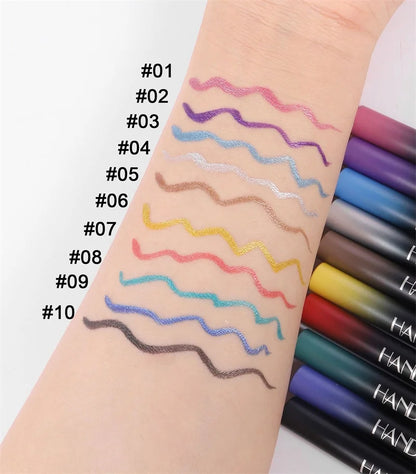 Glitter Liquid Eyeliner Pencil Waterproof Purple Pink Blue Eye Liner Pen Long Lasting Quickily Drying Eyes Makeup Cosmetics