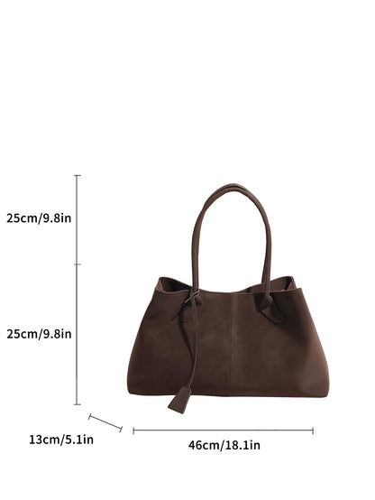 Large capacity flannel tote bag, women's high-end single-shoulder bag, handbag with unique design