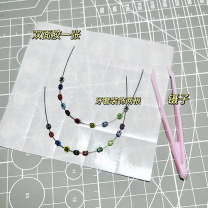 17cm Labubu Color Metal Bracelet Labubu Exquisite Eye Makeup Stickers Eyelash Stickers Vinyl Doll Diy Accessories